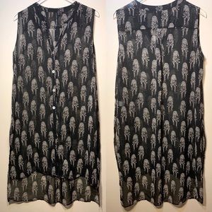 Kay Celine | Sheer Black Top With Leopards Large